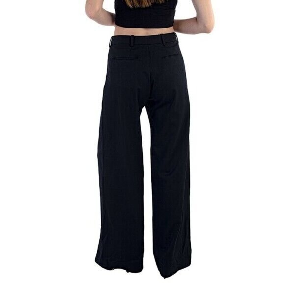 Jason Wu Wide Leg Pants Mid Rise in Black Size M - Picture 3 of 4